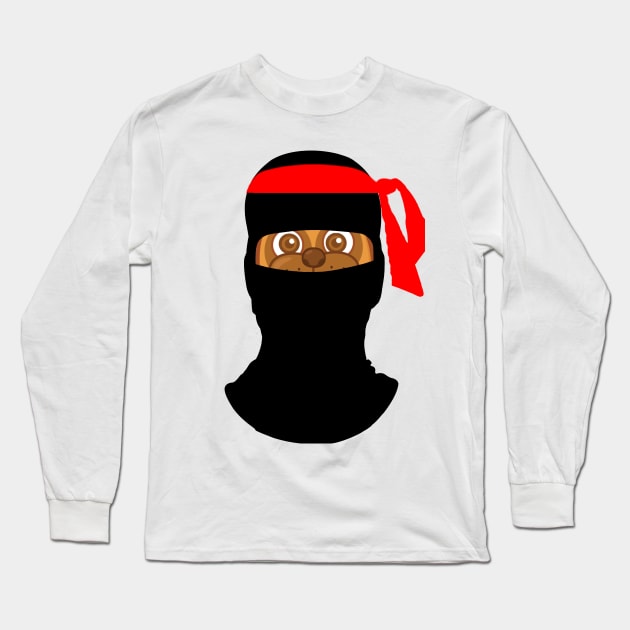 Ninja pug cartoon print! Long Sleeve T-Shirt by ericsj11